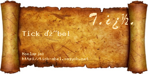 Tick Ábel névjegykártya
